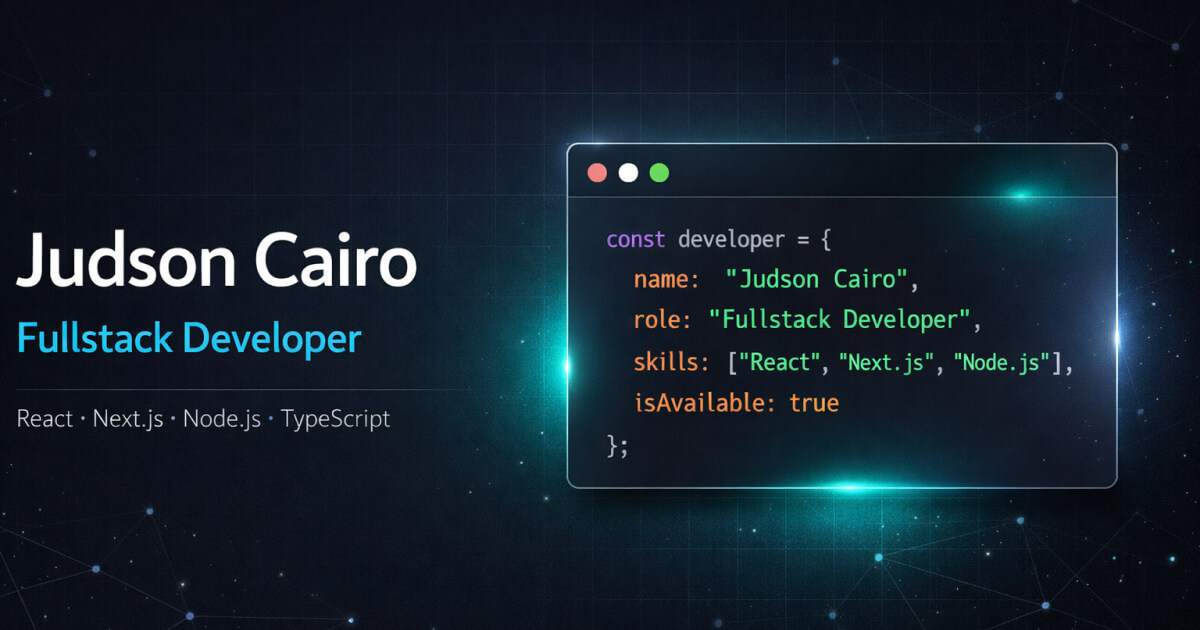 Engenheiro Fullstack Sênior - Remoto, Fuso US-Alinhado | Judson Cairo